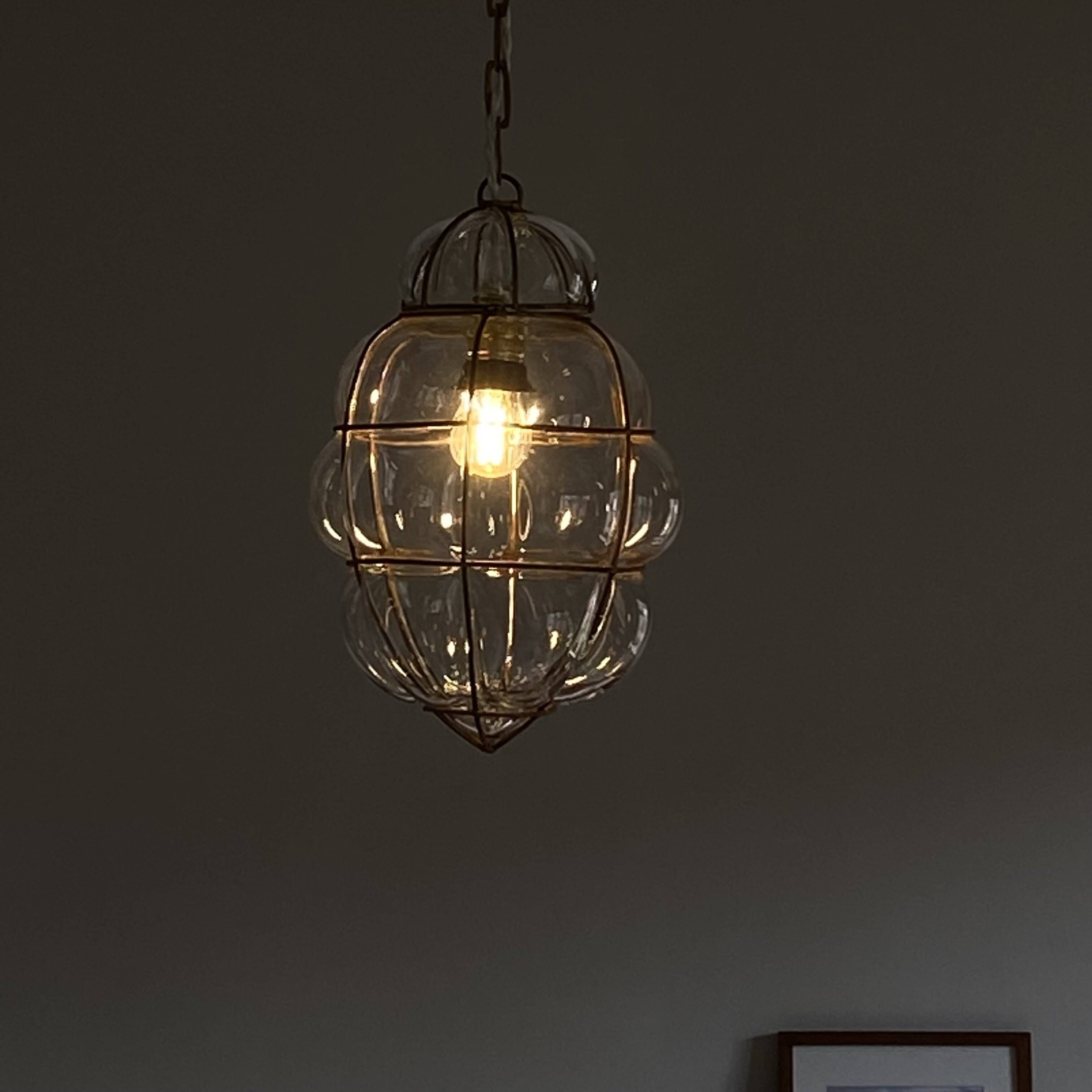Murano glass cage chandelier pendant light, Venetian lantern style