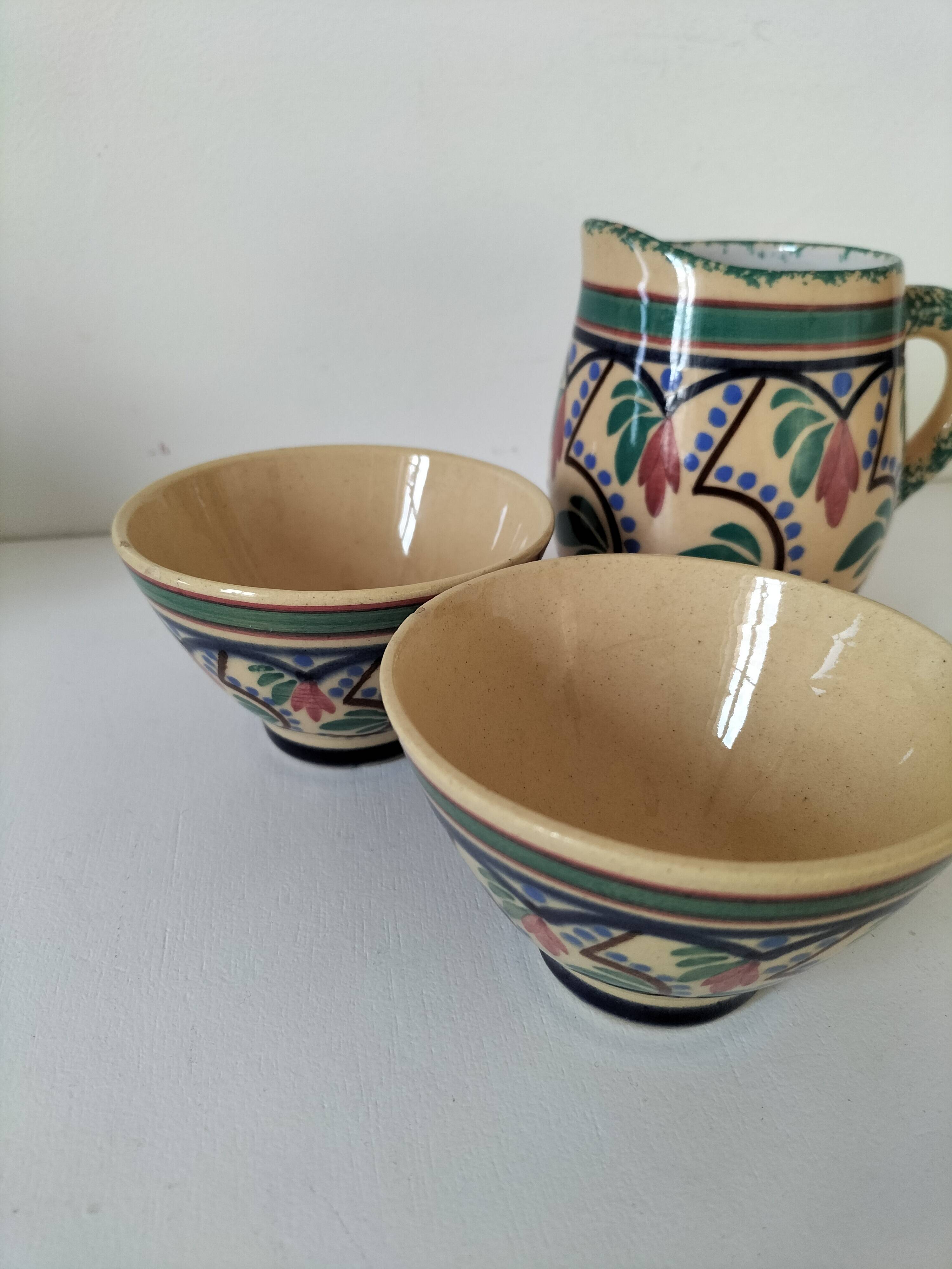 Tasses et pot à lait Keraluc Quimper