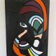 Carved tribal animal art painting