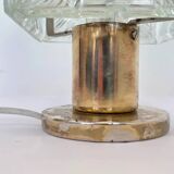 Design table crystal glass brass lamp by Kamenicky Senov, 1970s