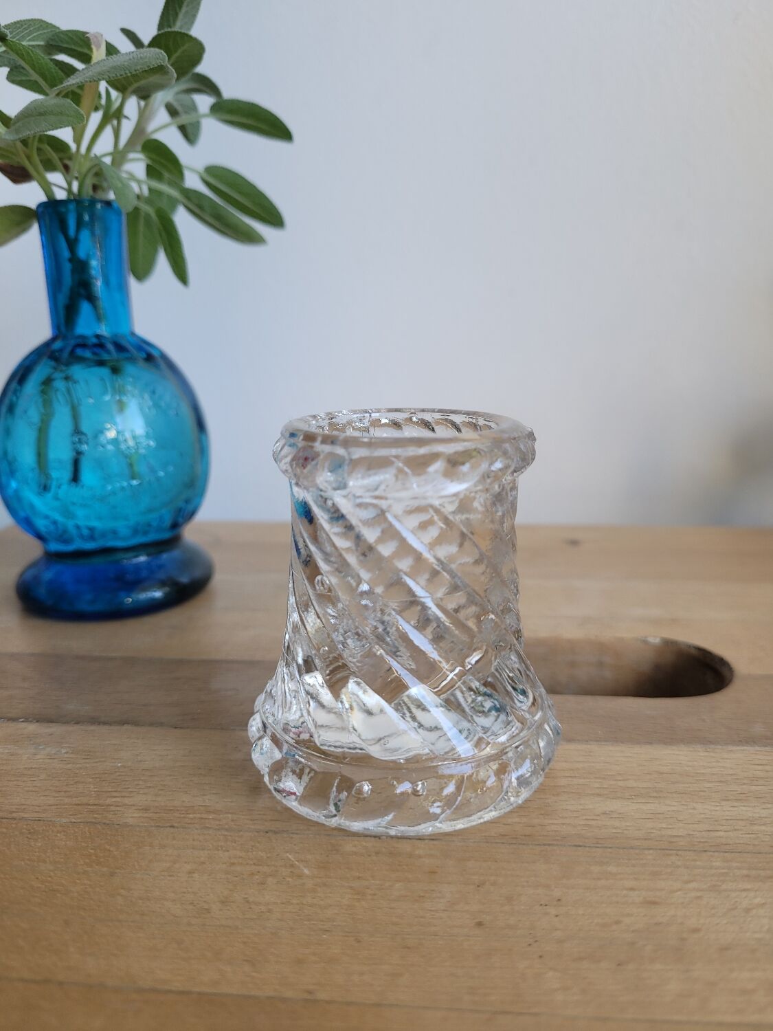 Small molded glass chandelier
