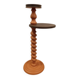 Refurbished Vintage Twisted Side Table - Terracotta, Walnut & Copper