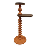 Refurbished Vintage Twisted Side Table - Terracotta, Walnut & Copper