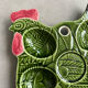 Egg dish barbotine rooster