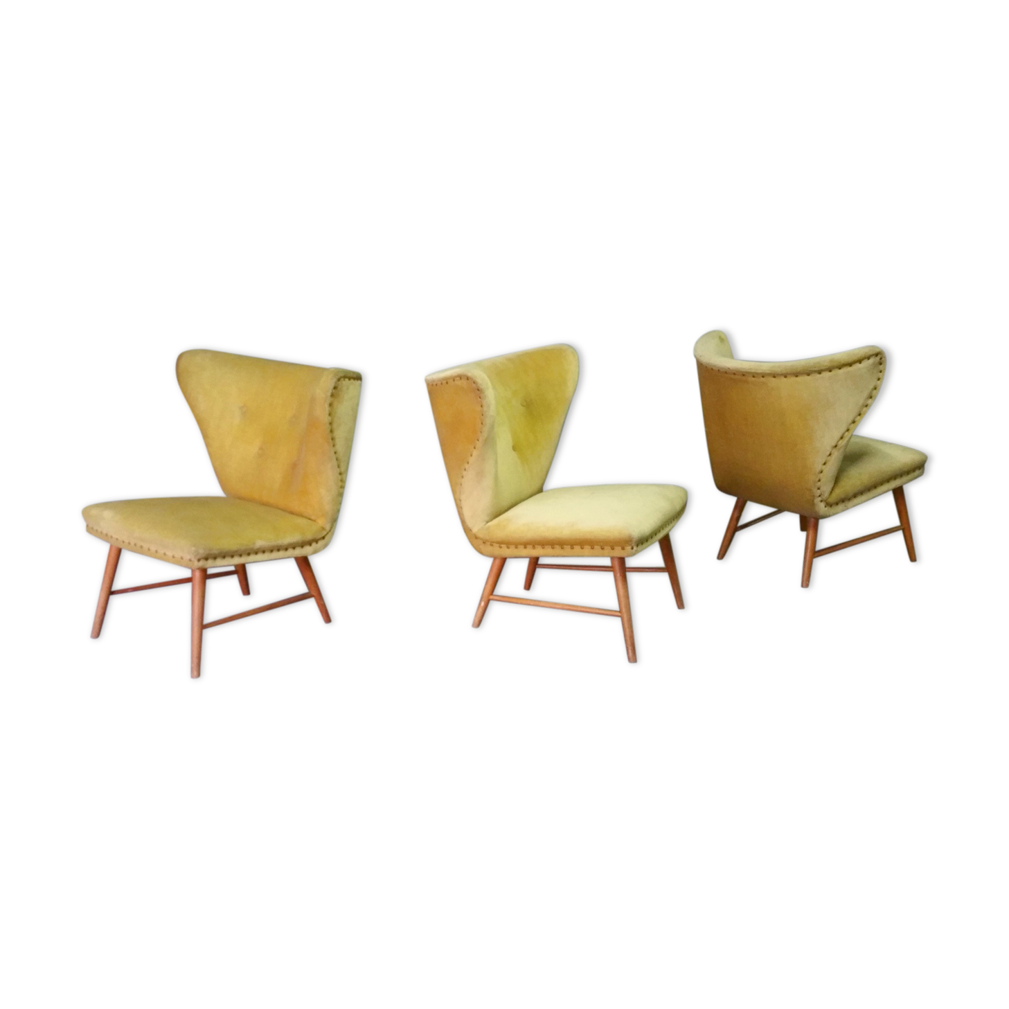 Yellow green trio of drivers at Danish flesh wing ears Elias Svedberg years 50/60