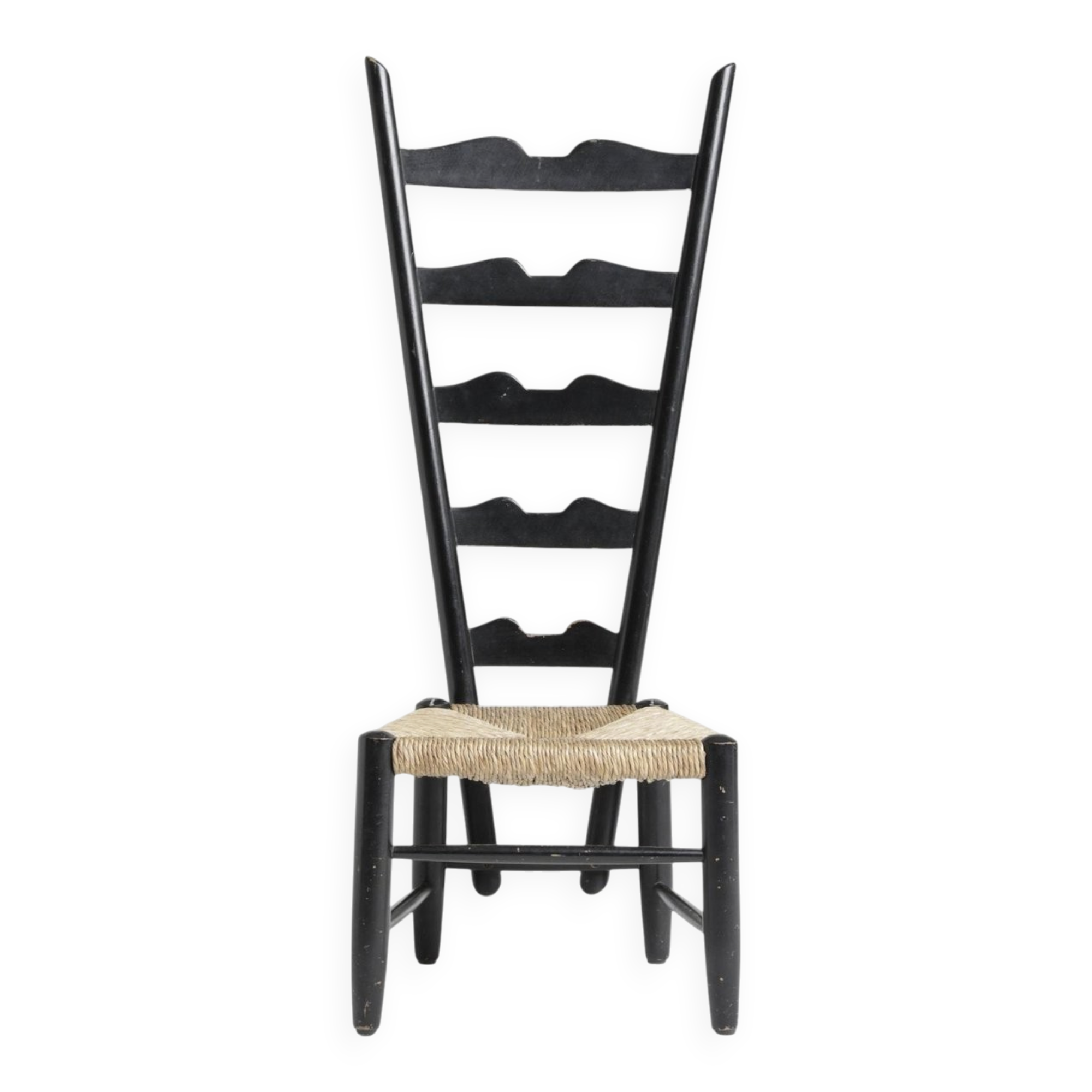 Chair in Wood and Wicker attributed to Gio Ponti for Casa and Giardino, 1939