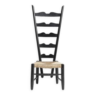 Chair in Wood and Wicker attributed to Gio Ponti for Casa and Giardino, 1939