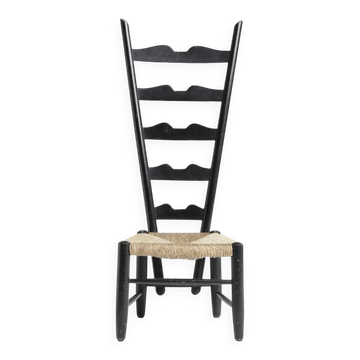 Chair in Wood and Wicker attributed to Gio Ponti for Casa and Giardino, 1939