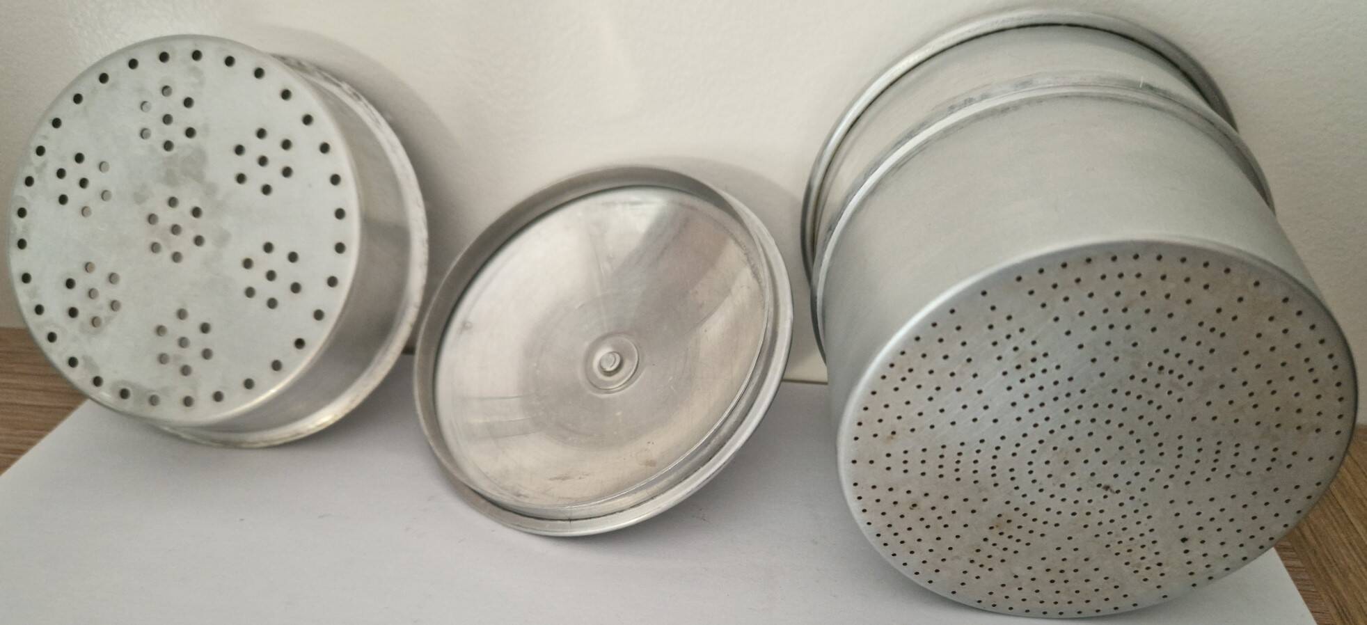 Vintage aluminium coffee pot Tournus Unis France – complete – 1950s