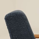 Scandinavian armchair in navy blue bouclé design by H. Lis