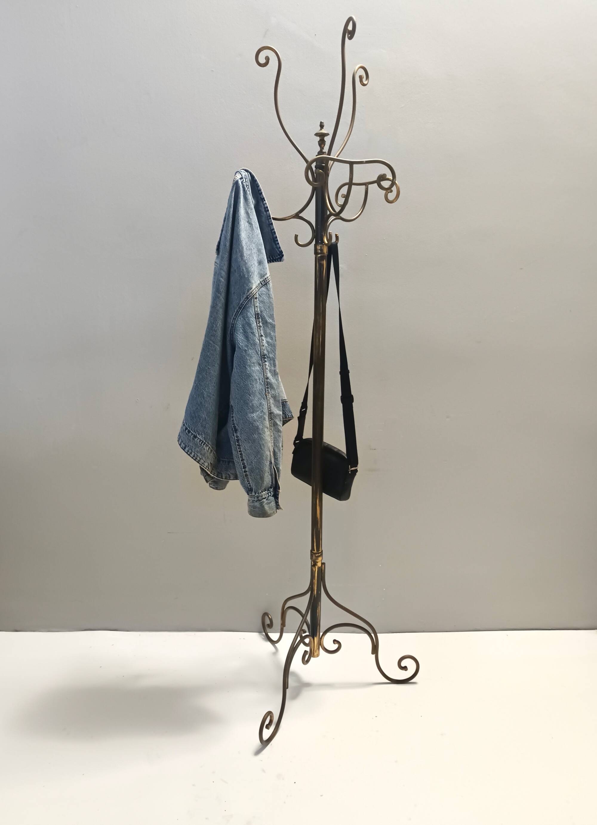 Brass Iron Hat and Coat Rack by Meazza in the Style of Piero Fornasetti, It