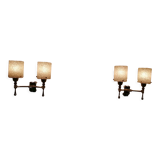 Pair of 40 wall lamps in perplex