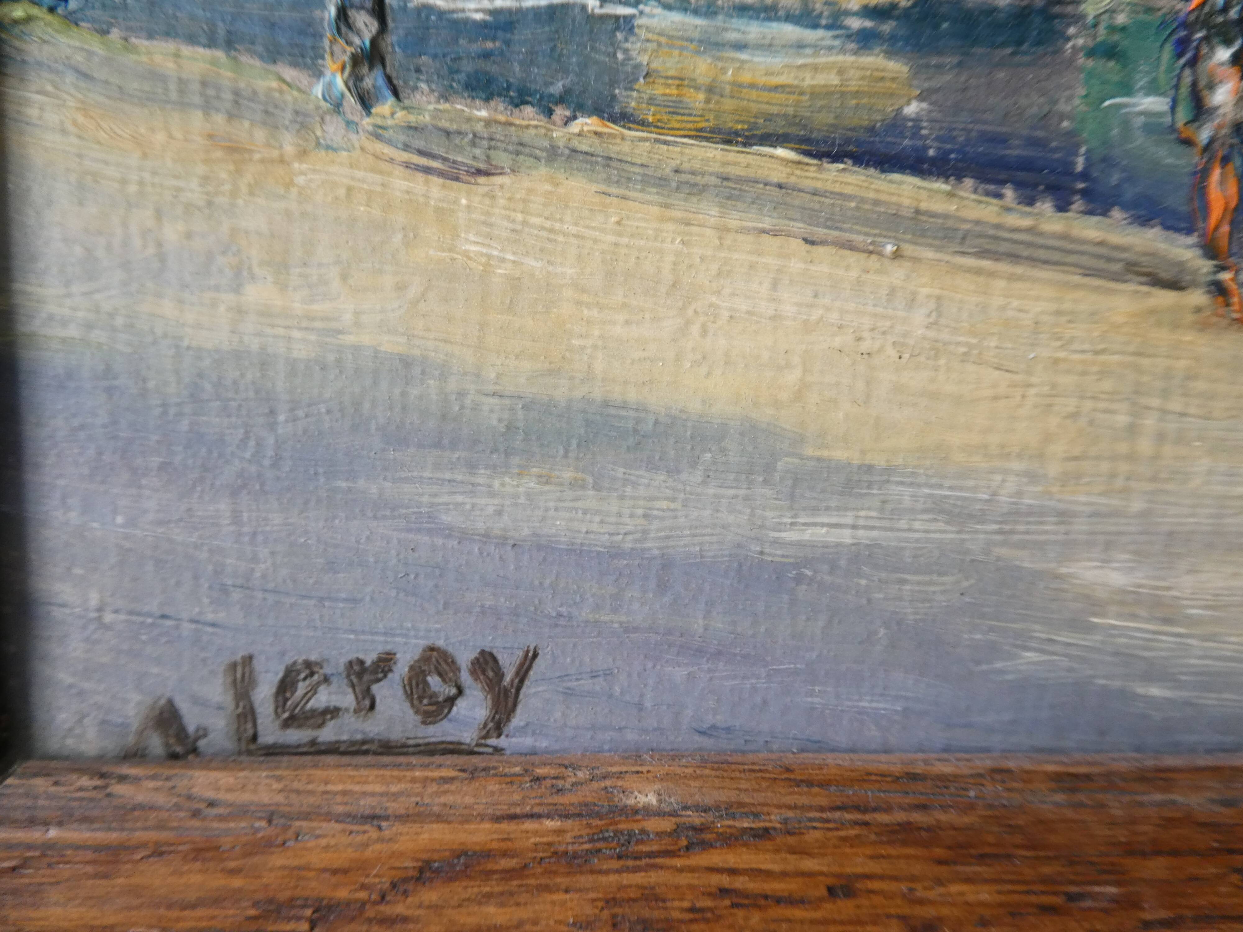 Table, oil representing Notre Dame de Paris