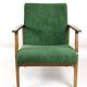 Vintage green velvet lounge chair, 1970s