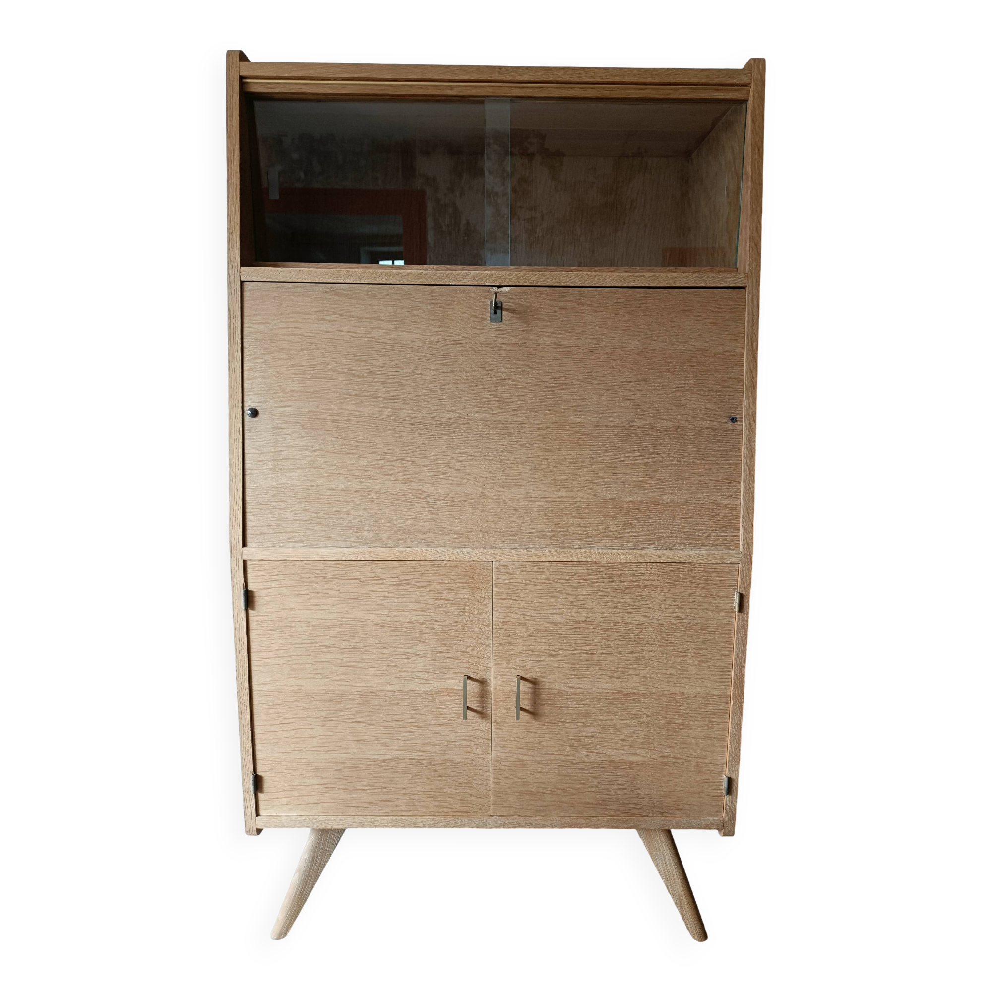 Vintage secretary with compass feet renovated