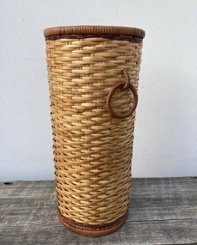 Vintage rattan umbrella stand