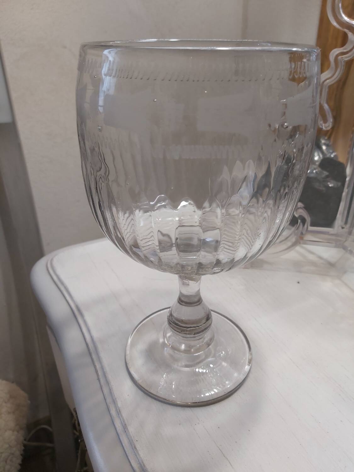 Wedding glass, blown glass from the 19th century.