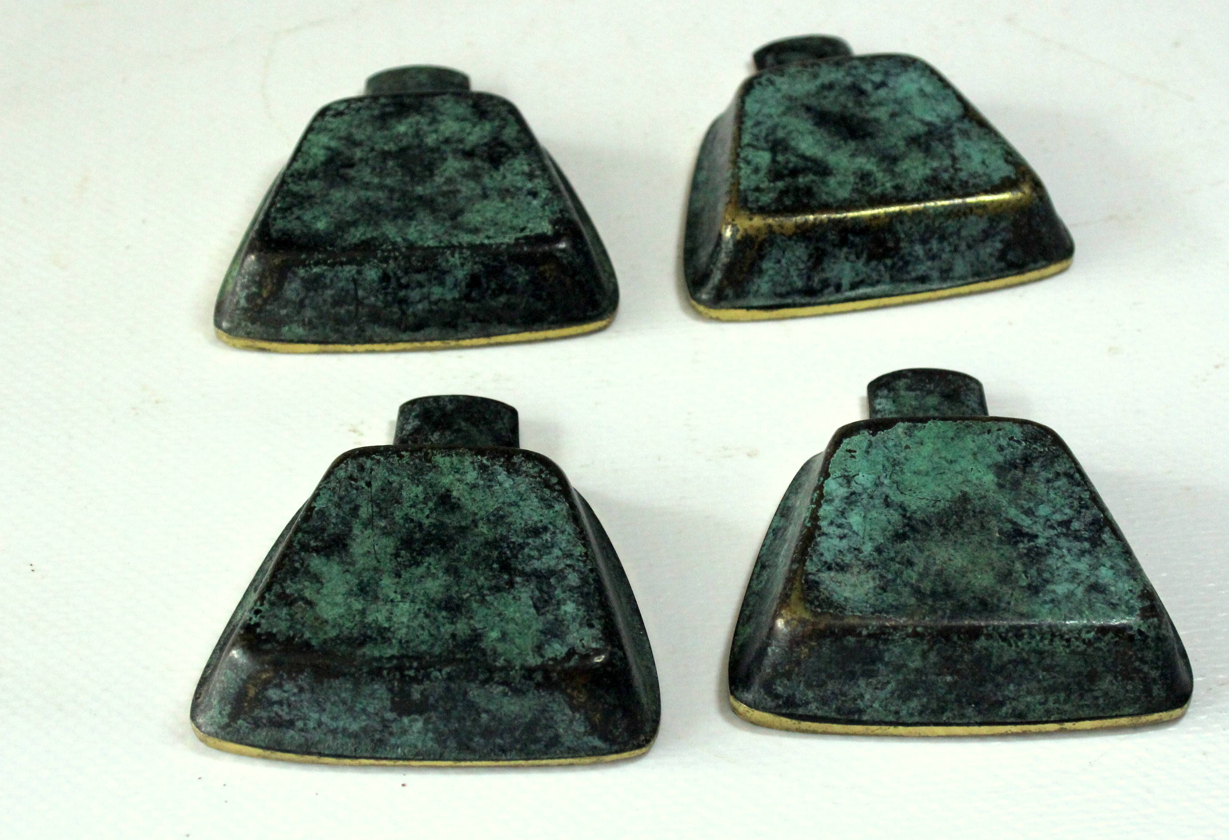 Stackable design ashtrays made of bronze and brass - Vintage