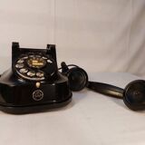 Old Belgian RTT 56B dial telephone in black bakelite