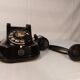 Ancien téléphone à cadran belge RTT 56B en bakélite noire