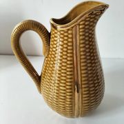 Corn cob slipware jug – gilded highlights
