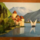 Tableau: gouache on cardboard - Marine