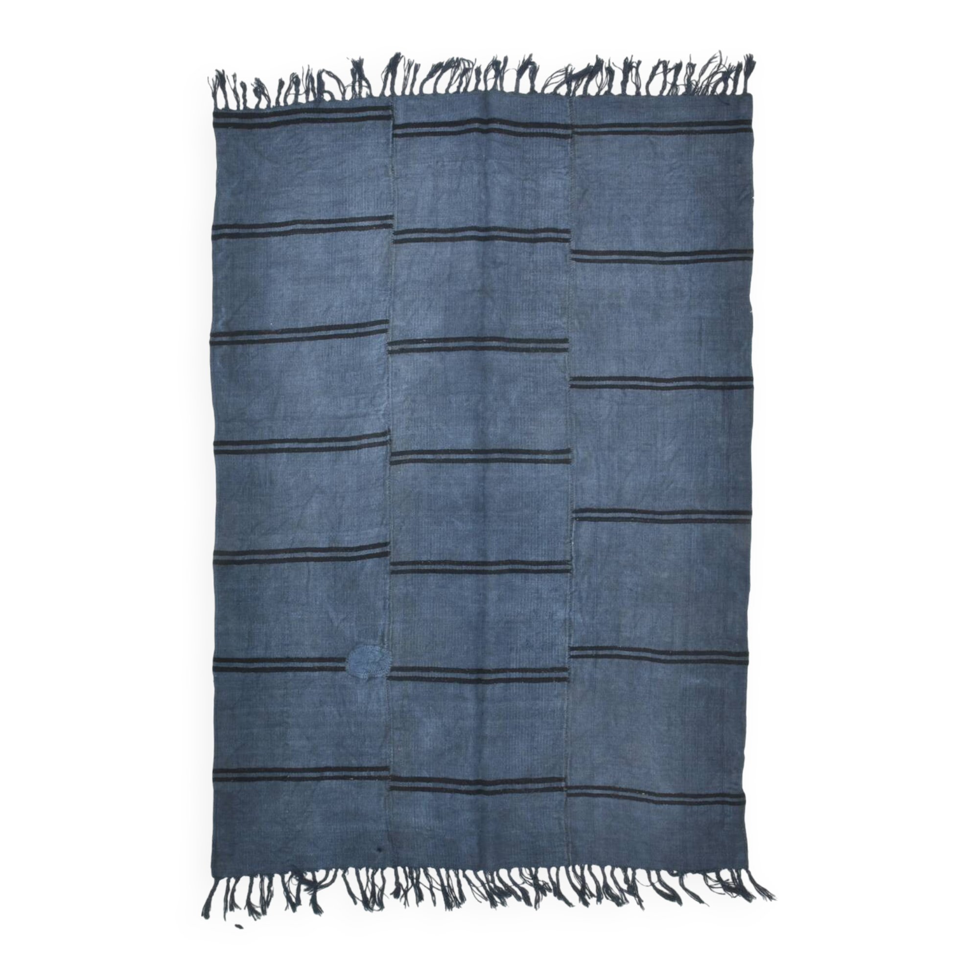 Blue & Black Ethnic Vintage Kilim Rug, 163x237Cm