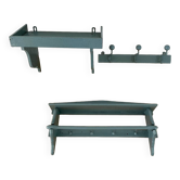 Lot de 2 étagères et 1 porte manteau vintage