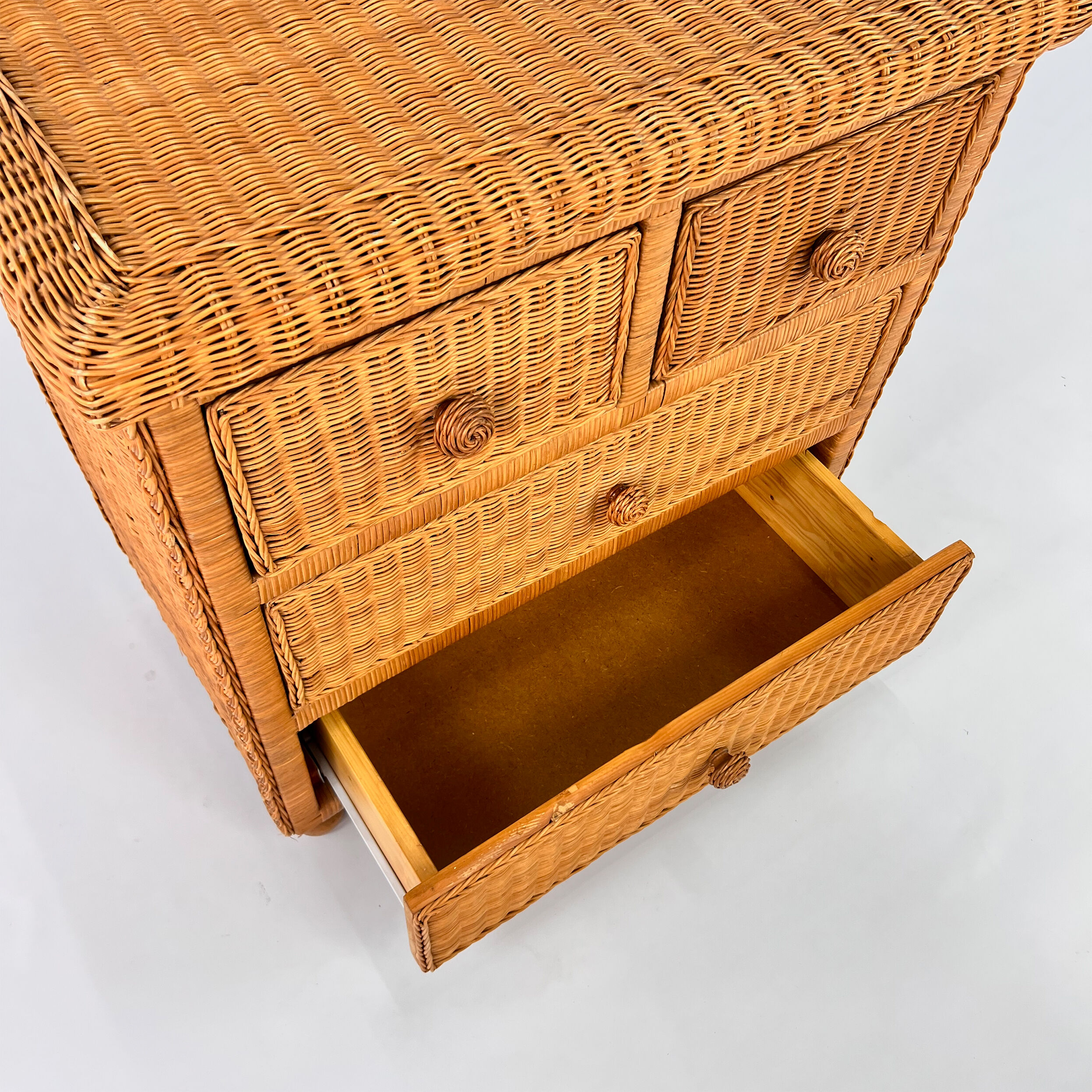 Vintage rattan chest of drawers 1970s