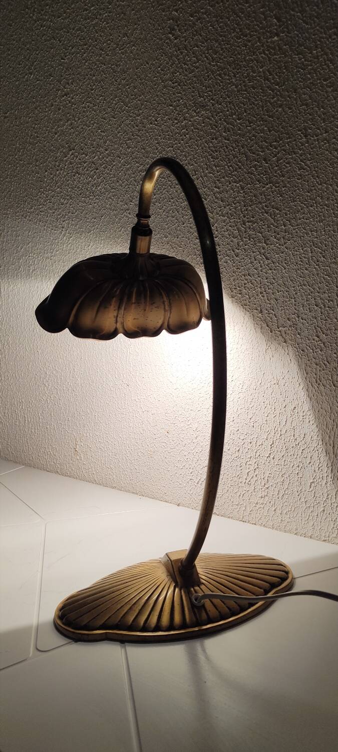 Magnificent bronze lamp by Lucas Rambouillet stone