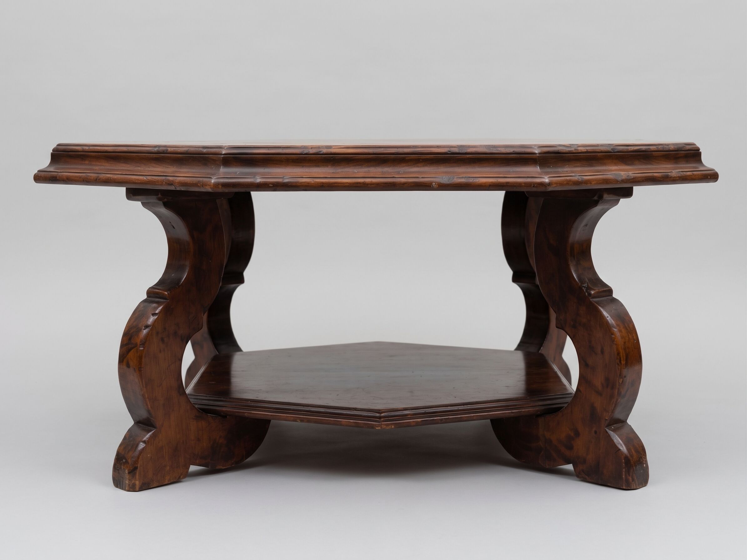Table basse vintage octogonale bois massif tres bon etat