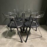 Set of 4 post modern 1980's dining chairs.