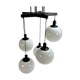 Mid century hanging lamp with 5 white bols, 1970s