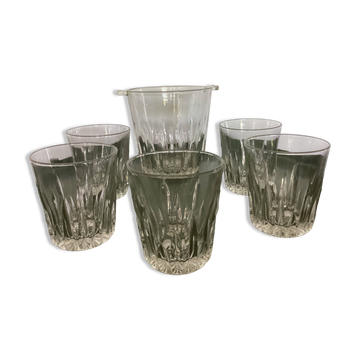 Seau a glaçons original verre transparent 5 verres