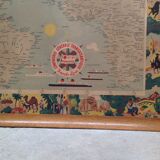Carte des lignes compagnie générale Transatlantique 1959 encadrée