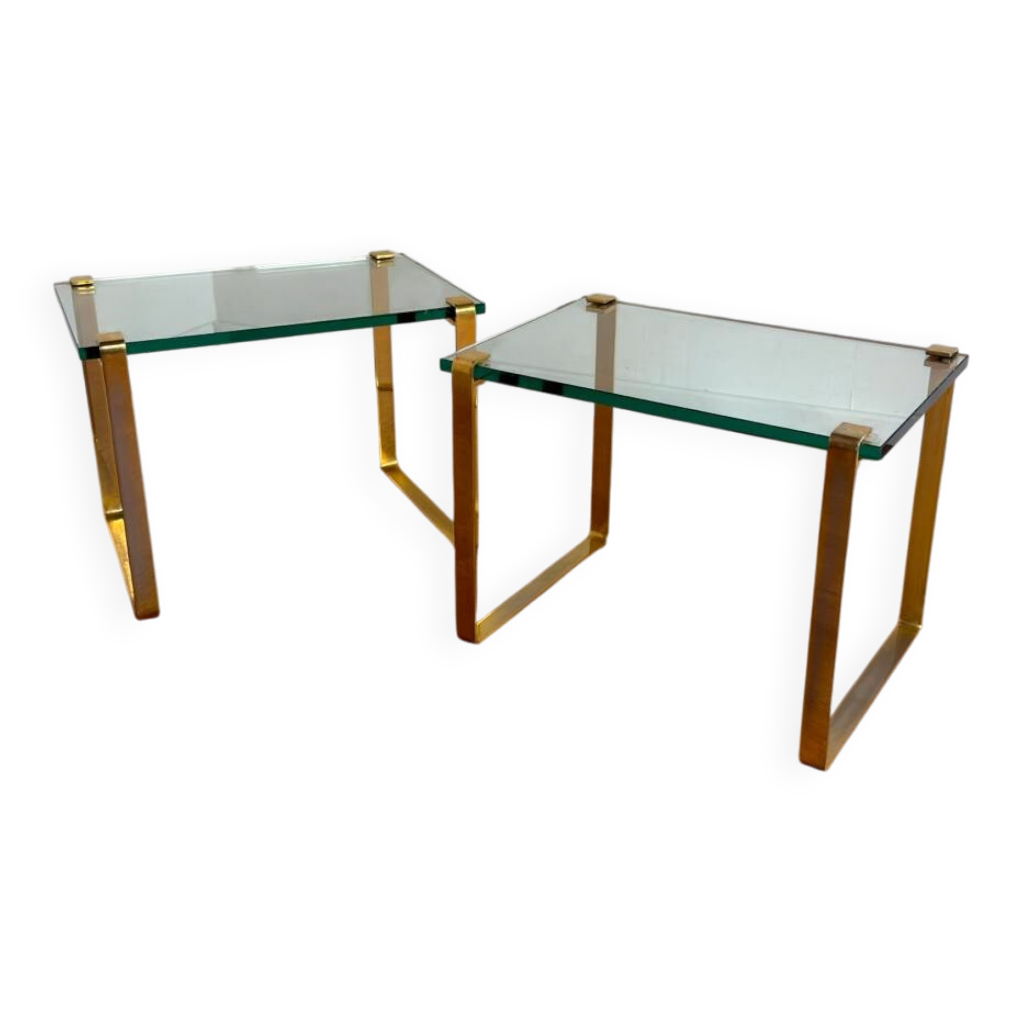 Pair of vintage gilt coffee tables by Friedrich Wilhelm Möller, 1970s