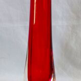Vintage Whitefriars 20cm Geoffrey Baxter Ruby Red Glass Teardrop Vase