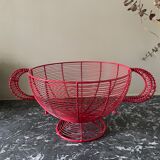 Red wired metal fruit basket
