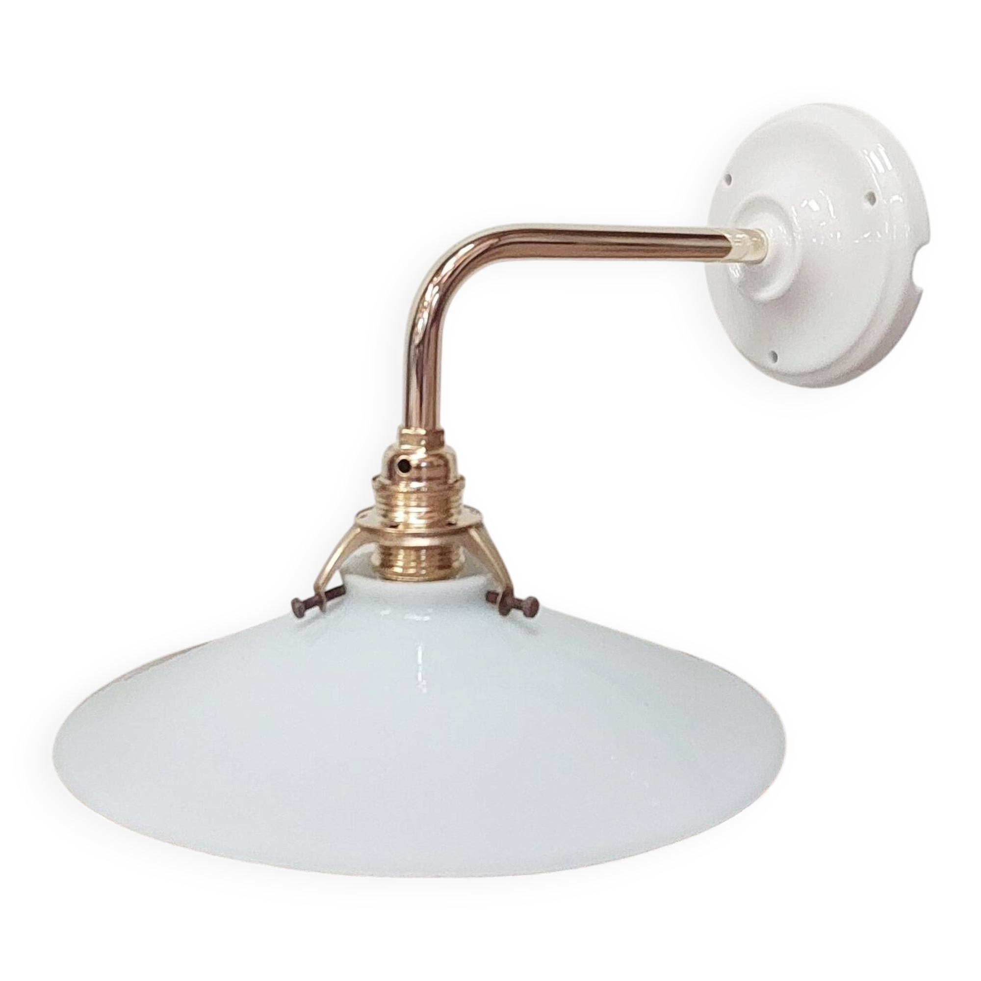 Vintage lampshade in white opaline