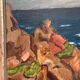 Original Swedish Oil on Panel – “Coastal motif” by Unknown Artist – Vintage & Framed – 53 × 46 cm (20.8" x 18.1")