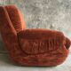 Space-age armchair shell smooth velvet brown - vintage 1970
