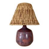 Lampe mayorquaise, câble tissu 2M, abat-jour corde