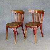2 chaises FISCHEL Bistrot N° 89 1/2, 1932 assise bois
