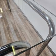1970s Bauhaus table in chromed tubular steel and glass