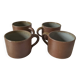 4 large caramel stoneware mugs