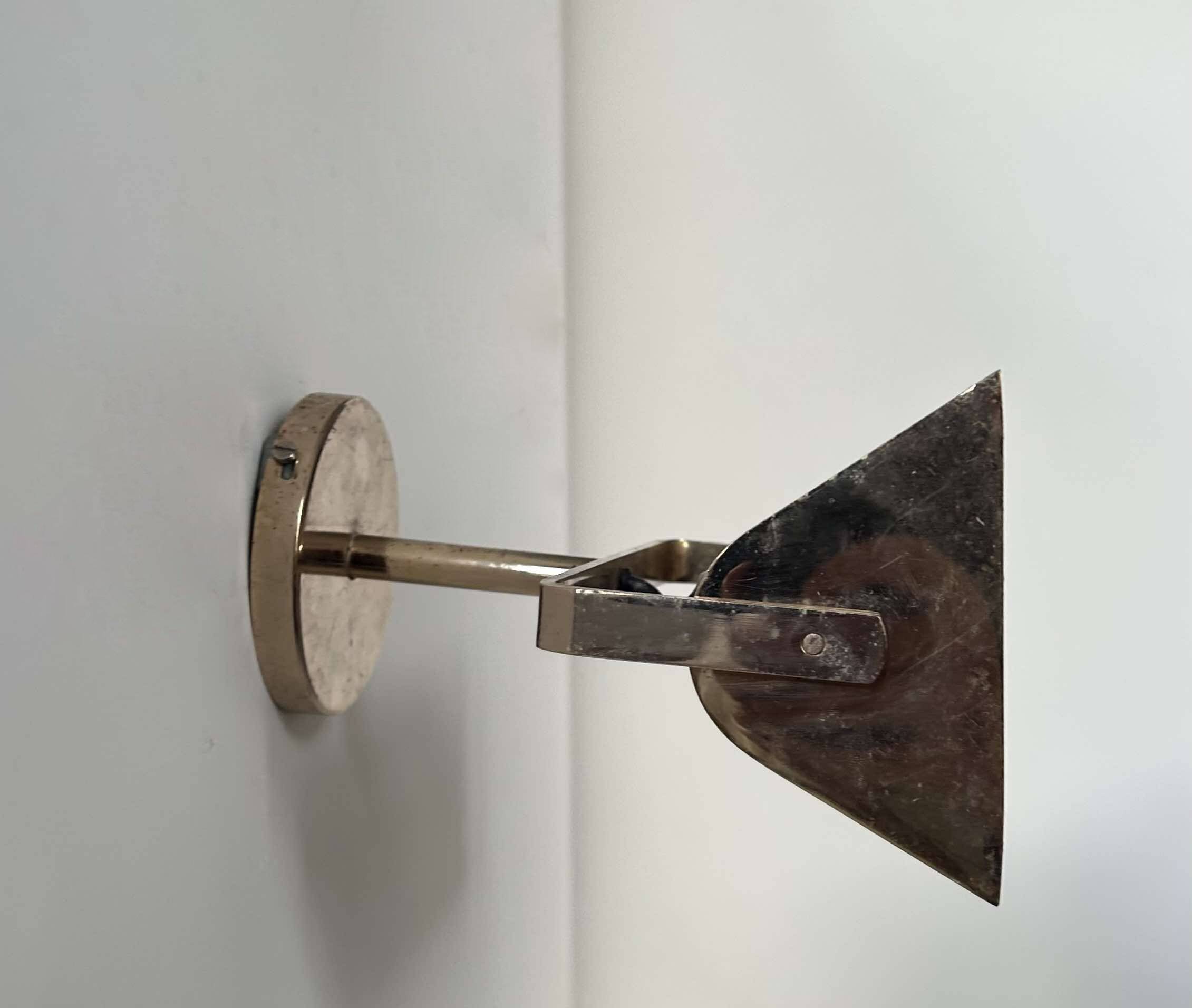 Vintage adjustable brass wall light, SCE France 1970
