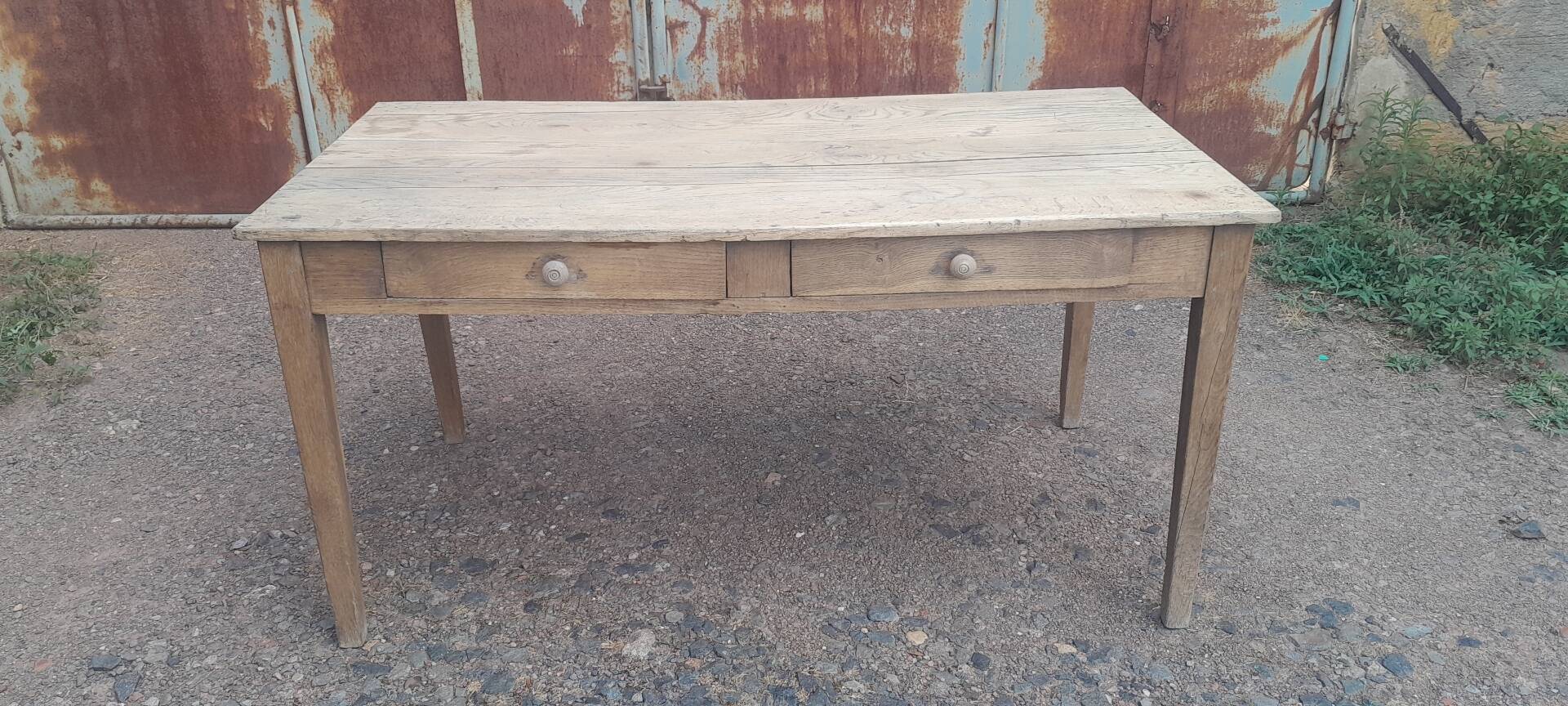 Farm table oak 2 drawers