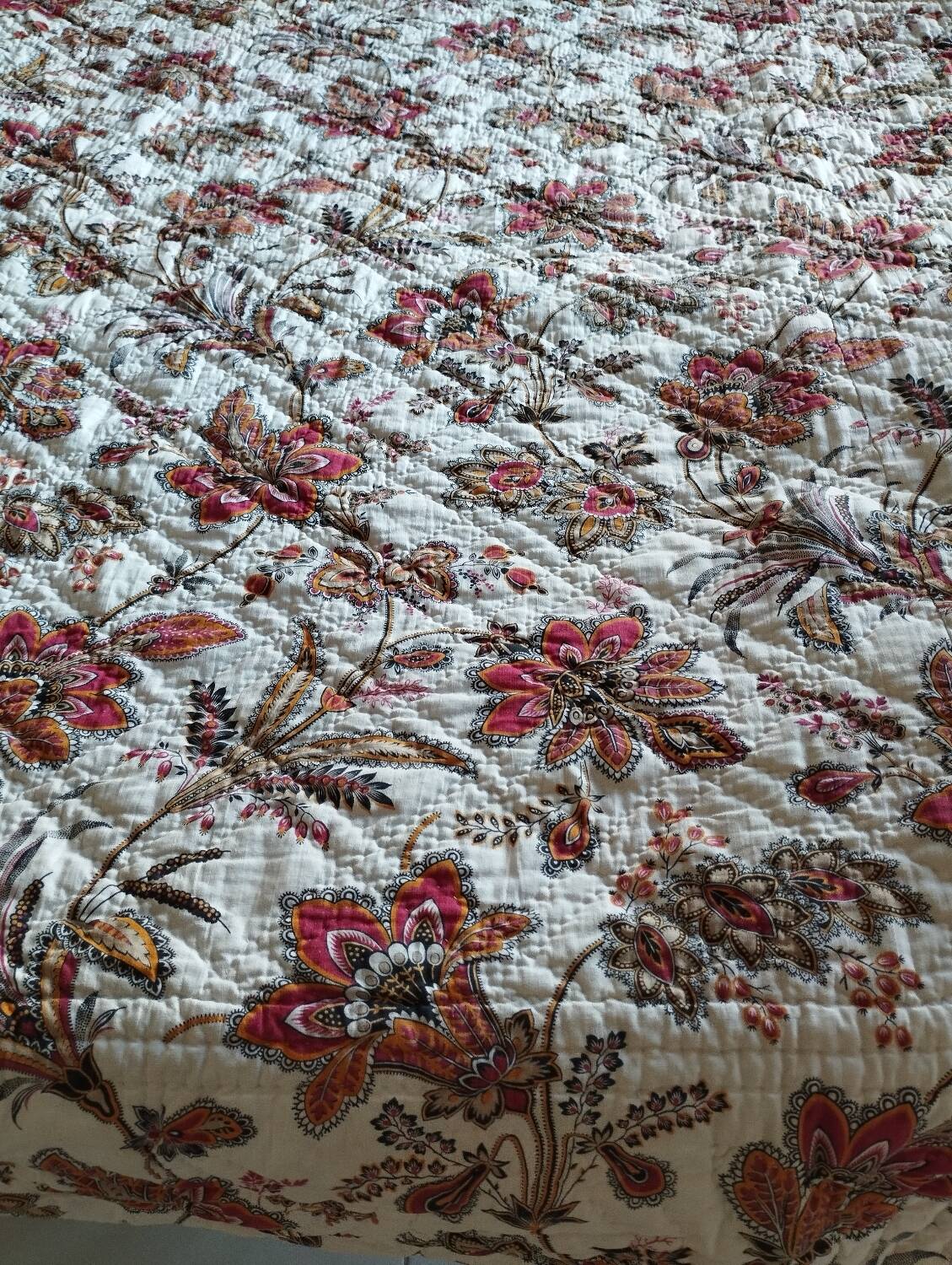 Old 2-sided Provençal pique cotton boutis