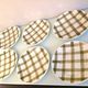 Set of six Moulin des Loups dessert plates, Nappe green model/ 50s-60s