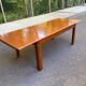 Scandinavian extendable dining table in honey-stained wood for 12 people 1990